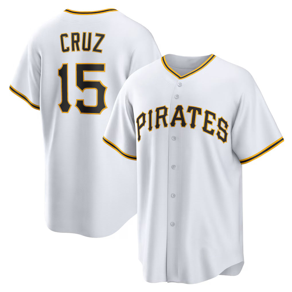 P.Pirates #15 Oneil Cruz White Replica Jersey