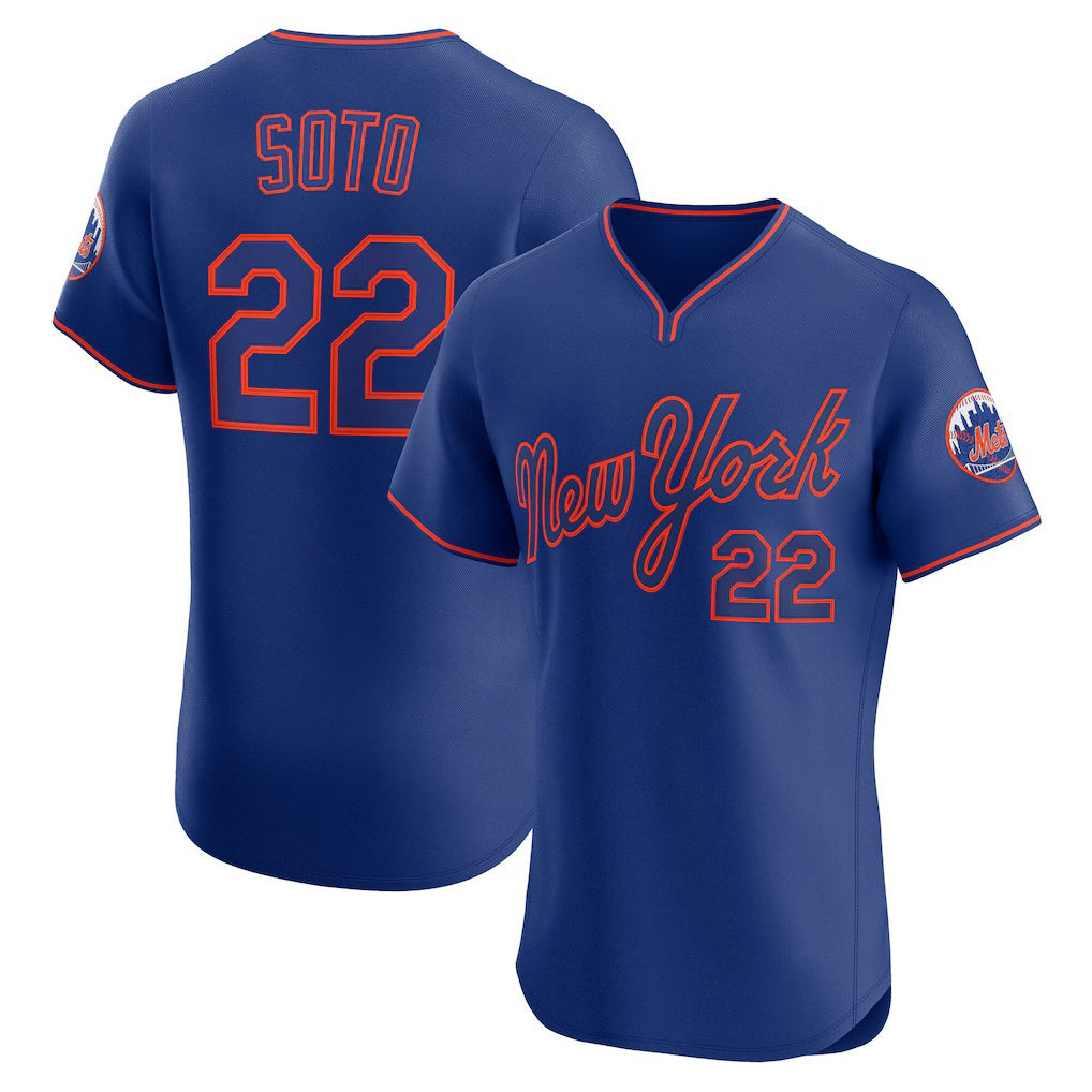 NY.Mets #22 Juan Soto Royal Alternate 2 Elite Jersey