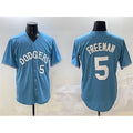 LA.Dodgers #5 Freddie Freeman Light Blue Limited Stitched Jersey