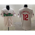 P.Phillies #12 Kyle Schwarber White Phanatic Cool Base Stitched Jersey