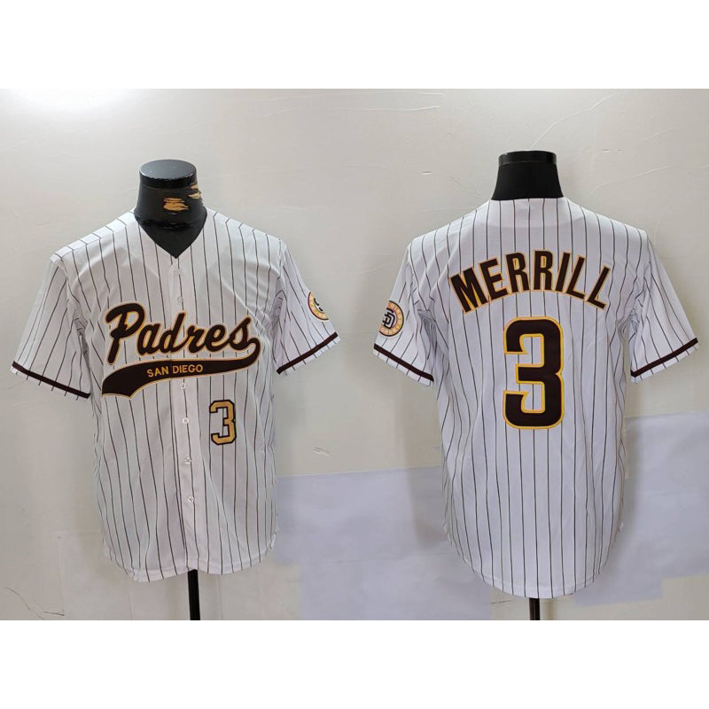 SD.Padres #3 Jackson Merrill White 2023 Cool Base Stitched Jersey
