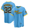 M.Brewers #32 Jacob Misiorowski Powder Blue City Connect Cool Base Stitched Jersey