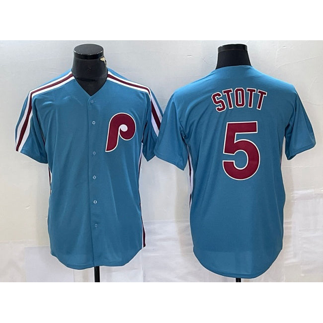 P.Phillies #5 Bryson Stott Blue Cool Base Stitched Jersey