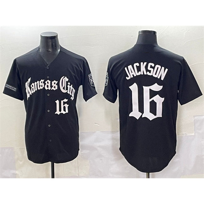 KC.Royals #16 Bo Jackson Black 'Gothic Crown Edition' Vapor Premier Limited Stitched Jersey