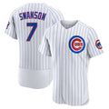 C.Cubs #7 Dansby Swanson White Home Limited Player Jersey