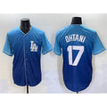 LA.Dodgers #17 Shohei Ohtani Blue Stitched Jersey