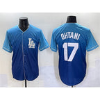 LA.Dodgers #17 Shohei Ohtani Blue Stitched Jersey