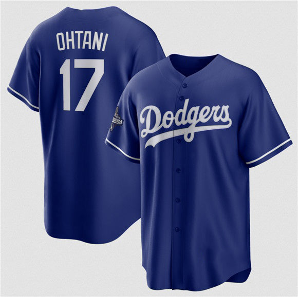 LA.Dodgers #17 Shohei Ohtani Blue 2025 World Series Champions Stitched Jersey