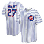 C.Cubs #27 Seiya Suzuki White Home Replica Jersey