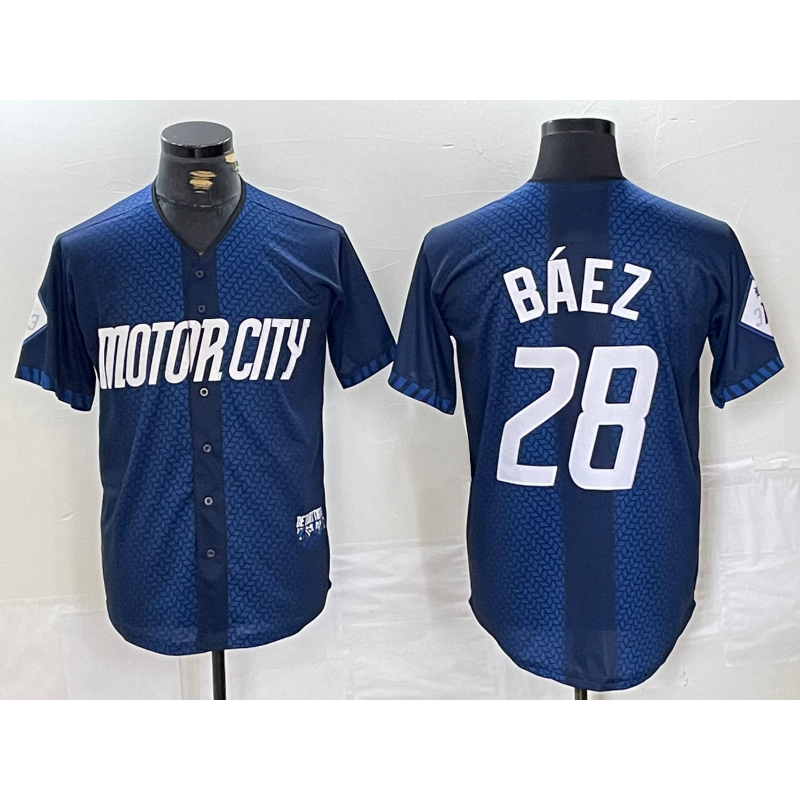 D.Tigers #28 Javier Baez 2024 Navy City Connect Cool Base Limited Stitched Jersey