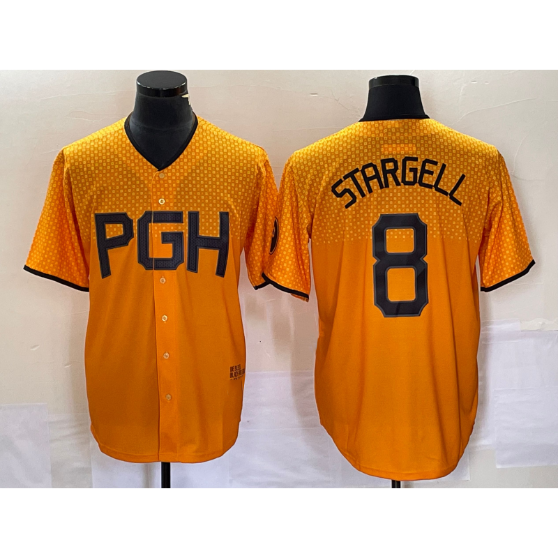 P.Pirates #8 Willie Stargell Gold 2023 City Connect Stitched Jersey