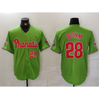 P.Phillies #28 Alec Bohm Number Green With Patch Stitched Cool Base Jersey