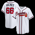 A.Braves #66 Grant Holmes White Home Replica Jersey