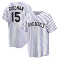 C.Rockies #15 Hunter Goodman White Home Replica Jersey