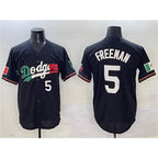 LA.Dodgers #5 Freddie Freeman Black Mexico Flag Limited Stitched Jersey
