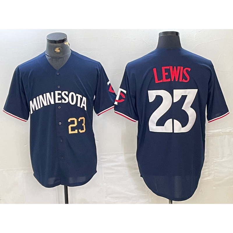 M.Twins #23 Royce Lewis Number 2023 Navy Blue Cool Base Stitched Jersey