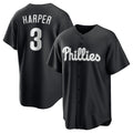 P.Phillies #3 Bryce Harper Black Lights Out Limited Stitched Jersey