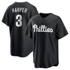 P.Phillies #3 Bryce Harper Black Lights Out Limited Stitched Jersey