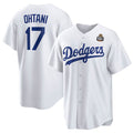 LA.Dodgers #17 Shohei Ohtani White 2024 World Series Cool Base Stitched Jersey