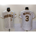 SD.Padres #3 Jackson Merrill White With PS Patch Stitched Flex Base Jersey
