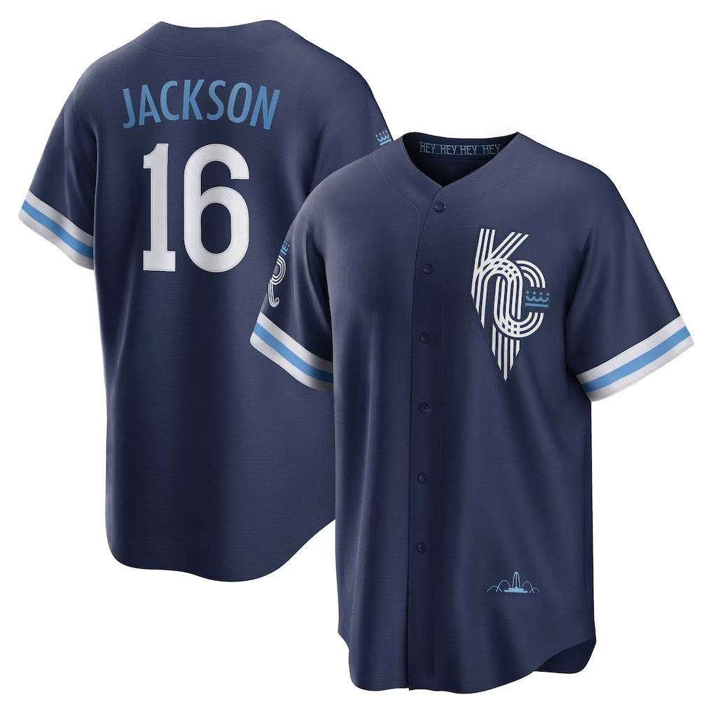 KC.Royals #16 Bo Jackson Navy City Connect Replica Player Jersey