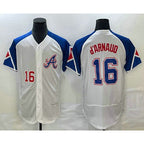A.Braves #16 Travis dArnaud Number White 2023 City Connect Flex Base 2 Stitched Jersey