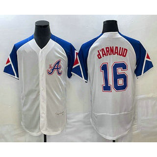 A.Braves #16 Travis dArnaud White 2023 City Connect Flex Base Stitched Jersey