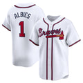 A.Braves #1 Ozzie Albies White Home Limited Player Jersey