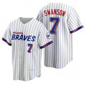 A.Braves #7 Dansby Swanson White 2021 City Connect Stitched Jersey