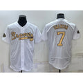 A.Braves #7 Dansby Swanson White 2022 All Star Stitched Flex Base Jersey
