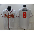 A.Braves #8 Eddie Rosario 2022 White Gold World Series Champions Program Cool Base Stitched Jersey