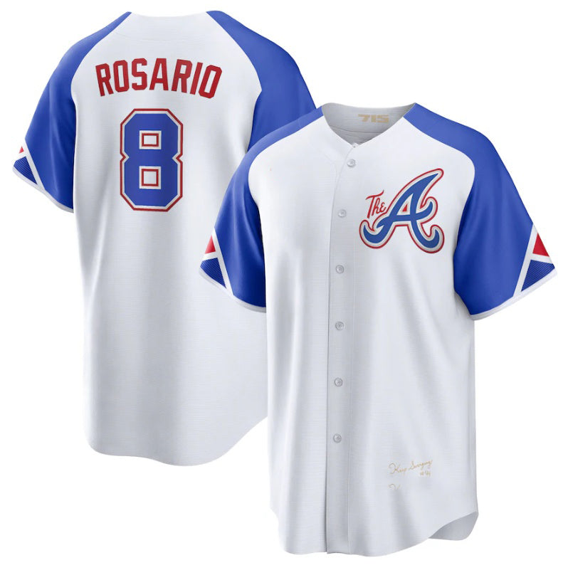 A.Braves #8 Eddie Rosario White 2023 City Connect Cool Base Stitched Jersey