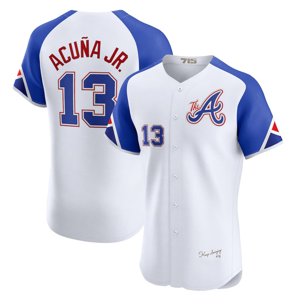 A.Braves #13 Ronald Acuna Jr.. White City Connect Elite Jersey