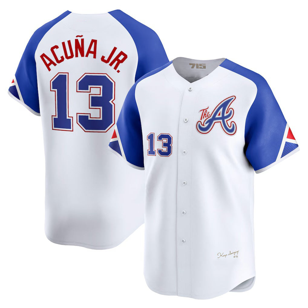 A.Braves #13 Ronald Acuna Jr.. White City Connect Limited Player Jersey