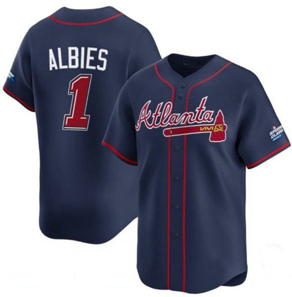 A.Braves #1 Ozzie Albies Navy 2025 Speedway Classic Alternate Limited Stitched Jersey