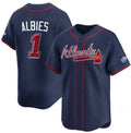 A.Braves #1 Ozzie Albies Navy 2025 Speedway Classic Alternate Limited Stitched Jersey