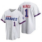 A.Braves #1 Ozzie Albies White 2021 City Connect Stitched Jersey