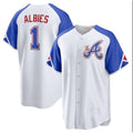 A.Braves #1 Ozzie Albies White 2023 City Connect Cool Base Stitched Jersey
