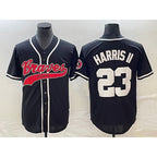 A.Braves #23 Michael Harris II Black Cool Base Stitched Jersey