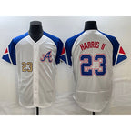 A.Braves #23 Michael Harris II Number White 2023 City Connect Flex Base Stitched Jersey