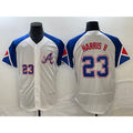 A.Braves #23 Michael Harris II Number White 2023 City Connect Flex Base 2 Stitched Jersey