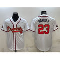 A.Braves #23 Michael Harris II White Gold World Series Champions Program Cool Base Stitched Jersey