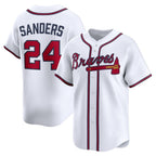 A.Braves #24 Deion Sanders White Limited Player Jersey