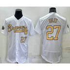 A.Braves #27 Austin Riley Number White 2022 All Star Stitched Flex Base Jersey
