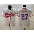 A.Braves #27 Austin Riley White Cool Base With Patch 2 Stitched Jersey