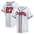 A.Braves #27 Austin Riley White Home Replica Player Jersey