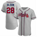 A.Braves #28 Matt Olson Gray Flex Base Stitched Jersey