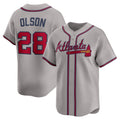 A.Braves #28 Matt Olson Gray Road Limited Player Jersey