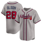 A.Braves #28 Matt Olson Gray Road Limited Player Jersey