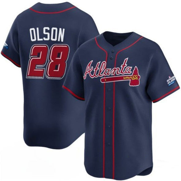 A.Braves #28 Matt Olson Navy 2025 Speedway Classic Alternate Limited Stitched Jersey